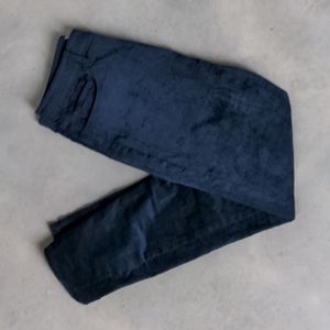 Loft High Rise Skinny Velvet Navy Pants